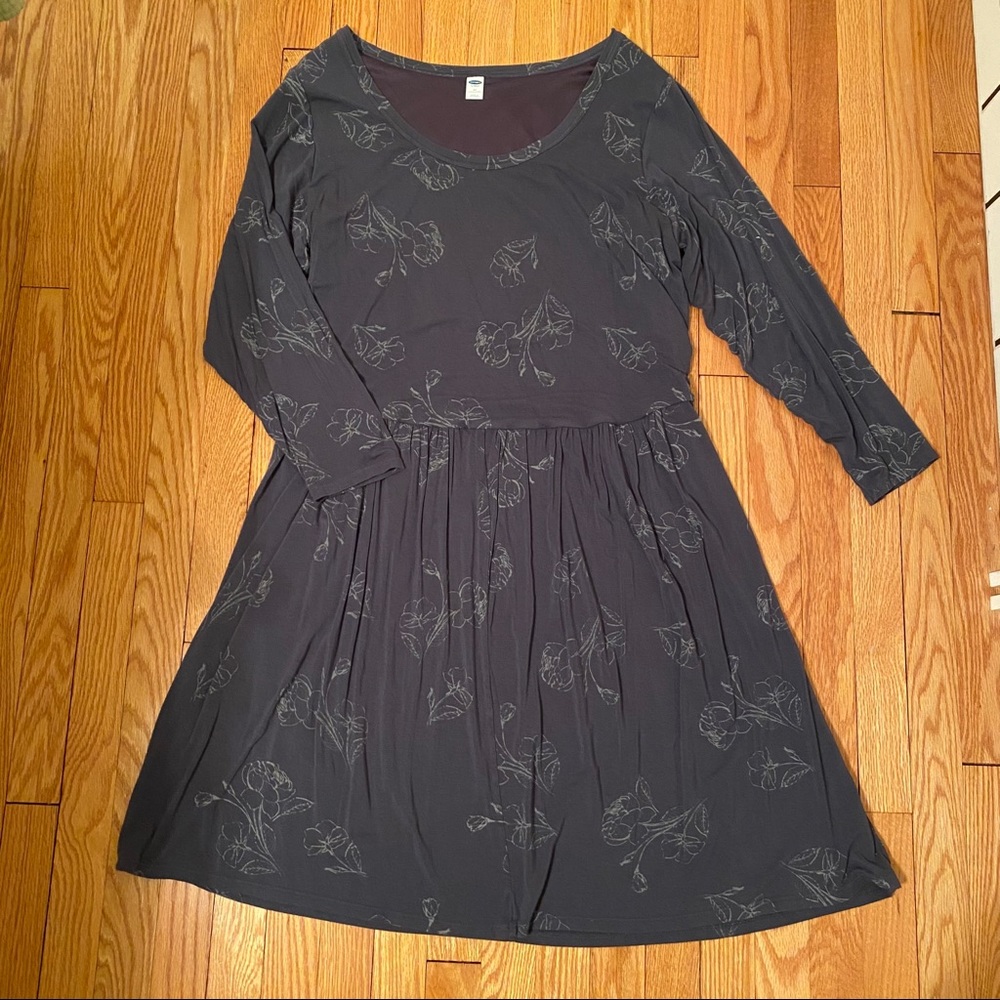 Gray Floral Dress